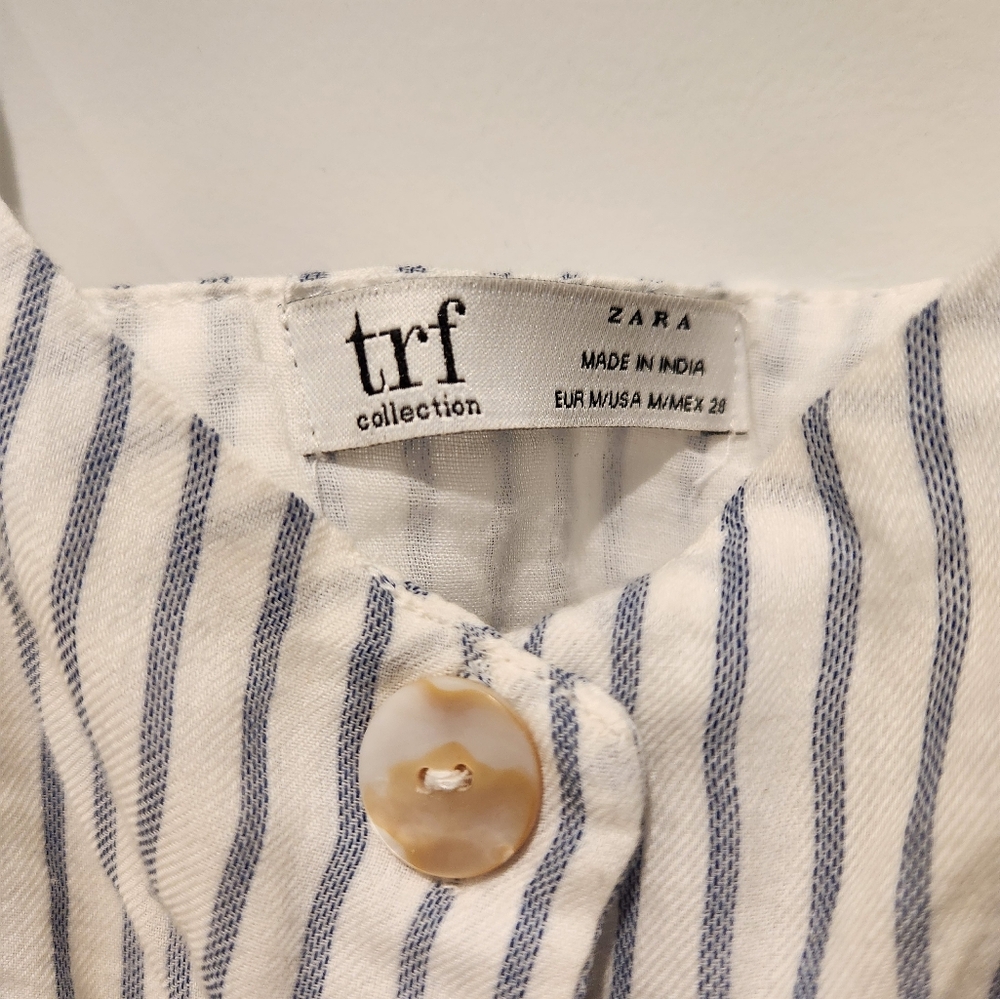 Zara TRF collection blue and white striped summer dress - Picture 3 of 4